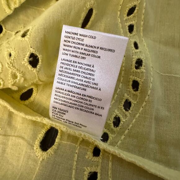 Maeve Anthropologie yellow eyelet lace open front cardigan - Picture 8 of 11